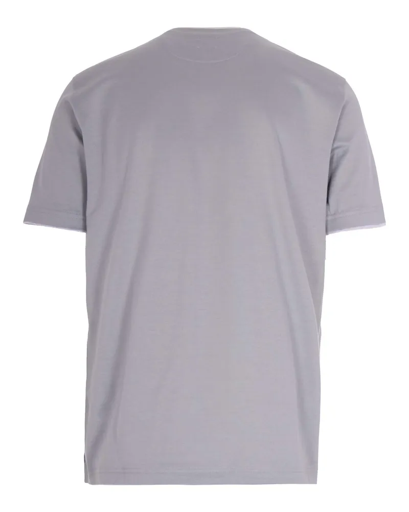 Eleventy Men's Crew-Neck T-Shirt Sugar Light Grey Cotton T-Shirts And Polos Gray