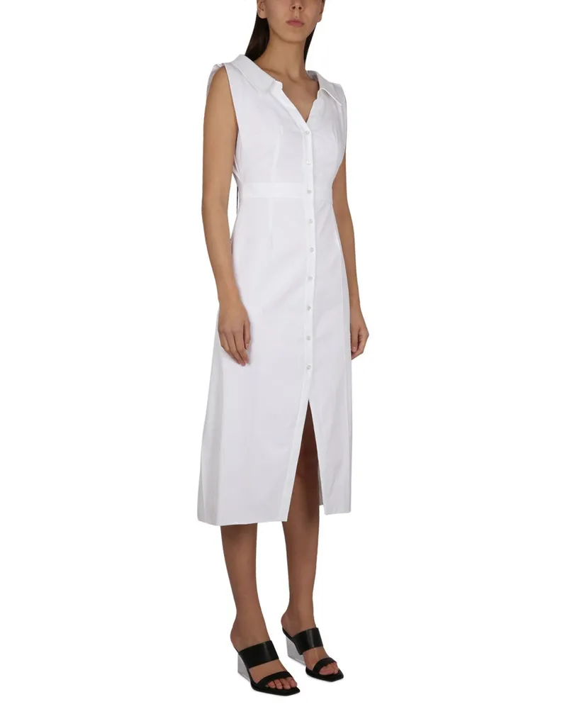Alexander McQueen Cotton Button-Front Dress — White White