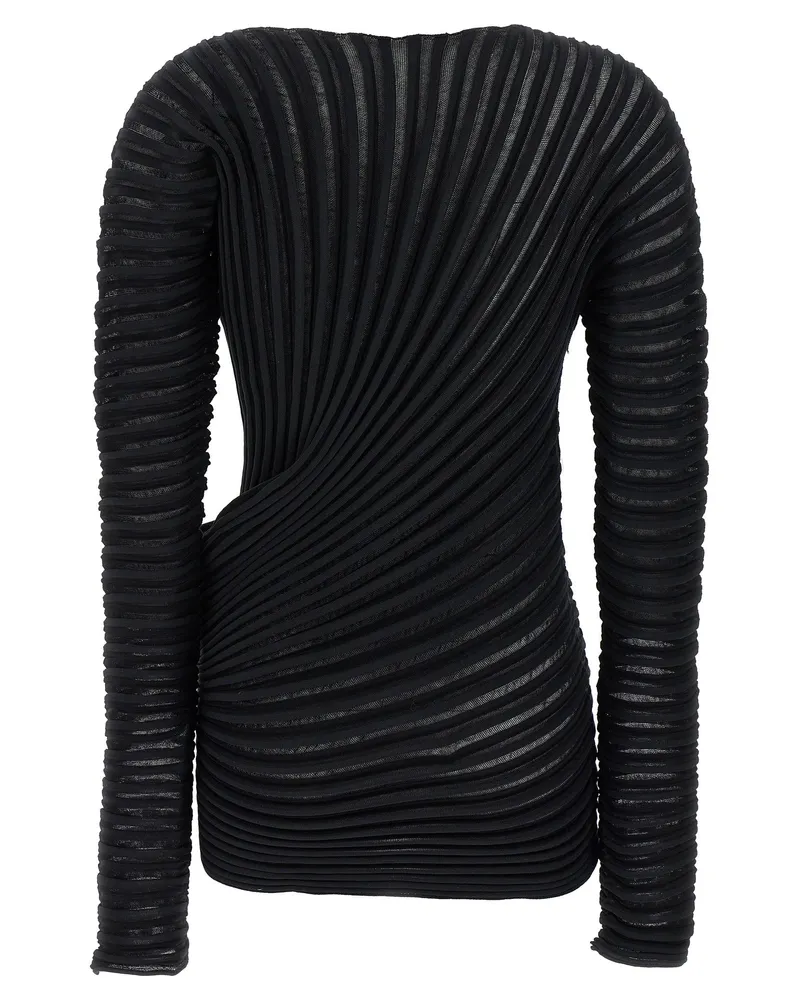 Issey Miyake Women's Black Polyester Shirt Black