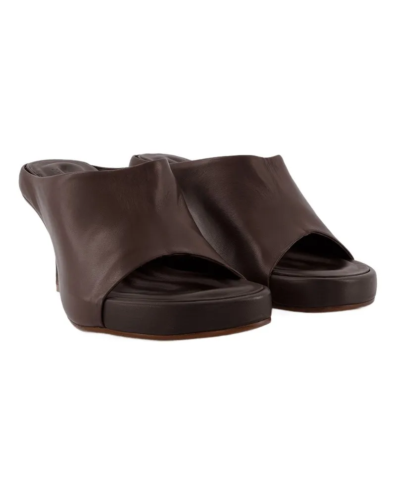 Jacquemus Women's Nuvola Mules Brown Leather Shoes Brown