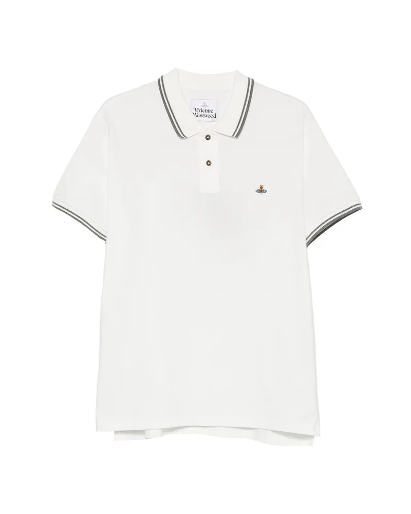 Vivienne Westwood Tipped Collar Cotton Piqué Polo Shirt — White White