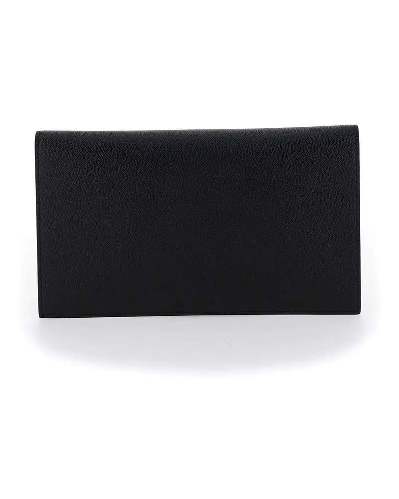 Saint Laurent Women's Black Calf Leather Bos Taurus Wallet Black