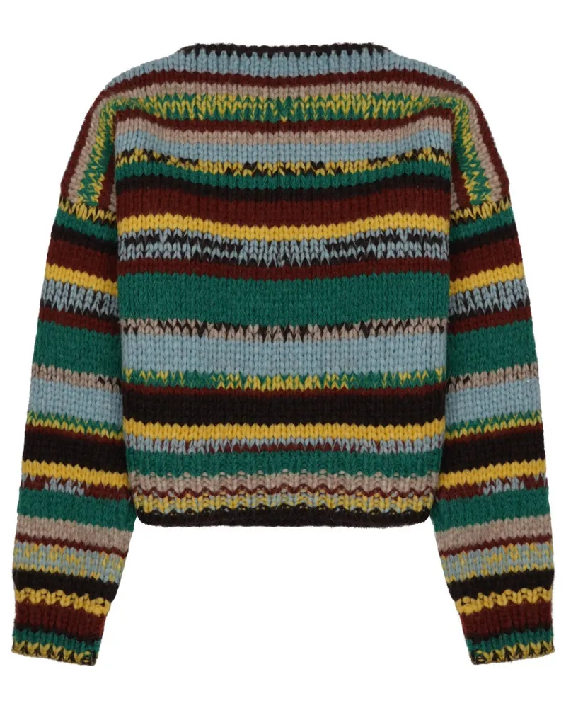 Celine Mouliné Alpaca and Wool Sweater — Multicolor Multicolor