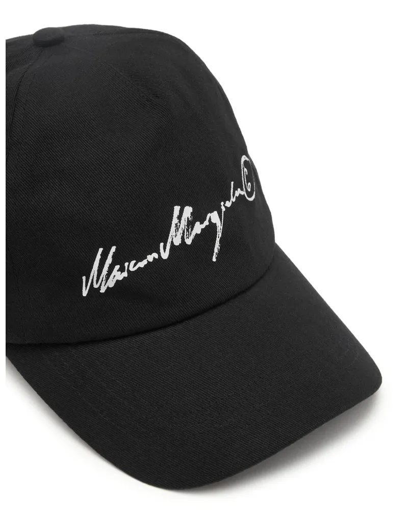 Maison Margiela Signature Embroidered Baseball Cap — Black Black