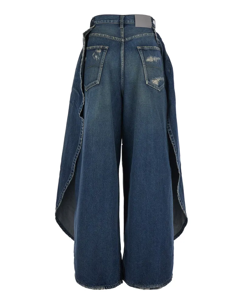 Balenciaga Women's Jeans Asymmetrical Panel Denim Blue Blue