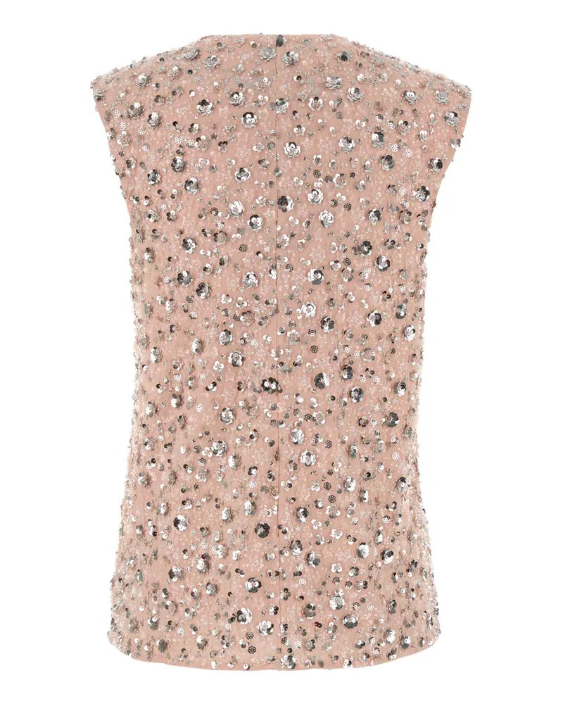 Paco Rabanne Embellished Knit Sweater — Beige Beige