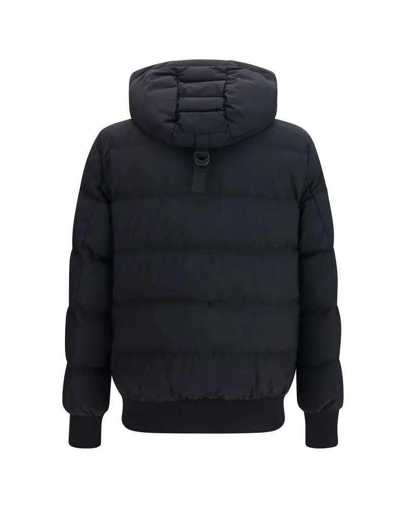 Moose Knuckles Quilted Nylon Down Jacket — Black Black