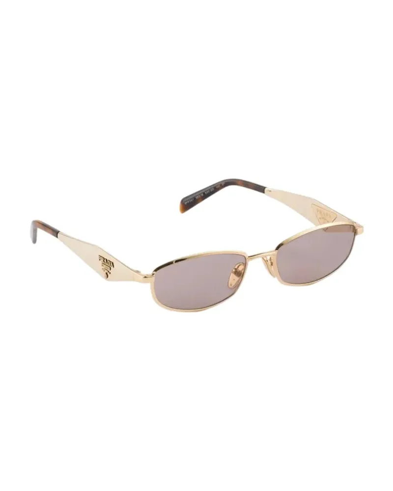 Prada SPRD51C055E5AK Metal Oval Sunglasses — Gold Gold