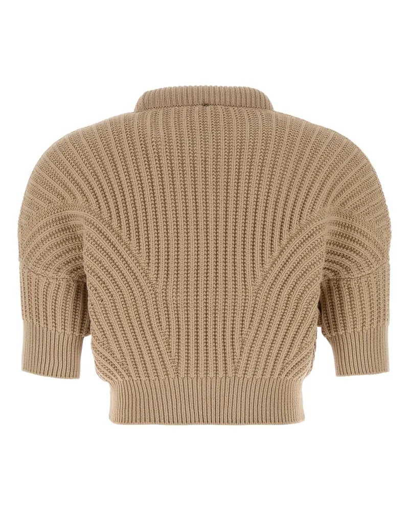 SPORTMAX Women's Beige Cotton Blend Fatti Sweater Unito Exterior: Nylon Maglieria Beige