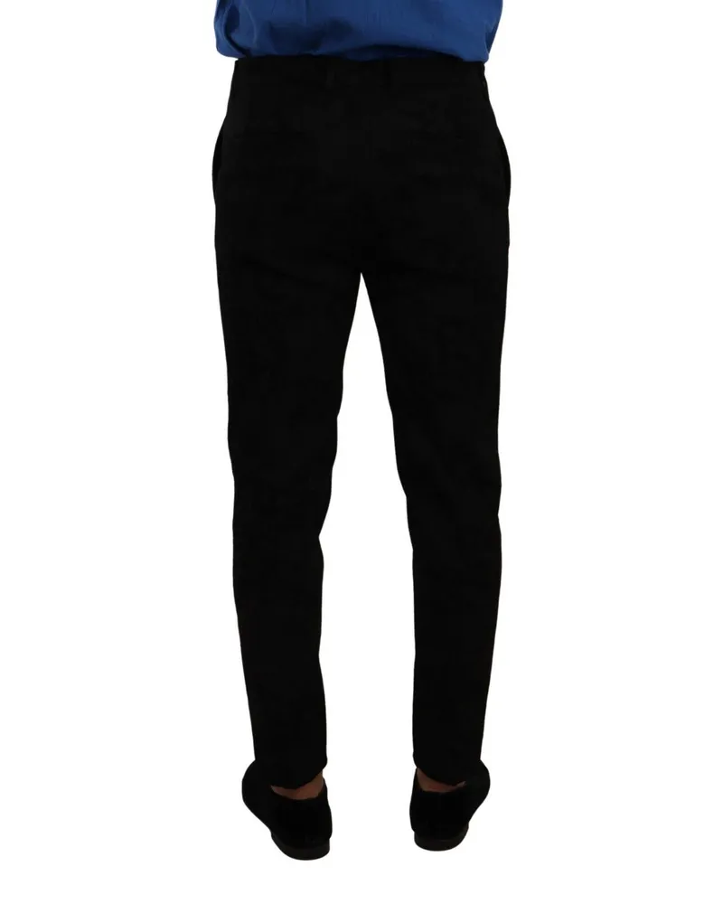 Dolce & Gabbana Brocade Skinny Formal Trousers — Black Black