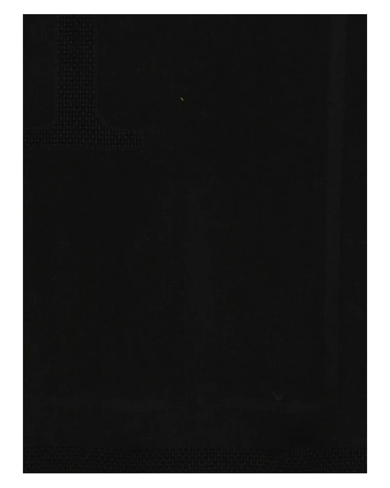 Elisabetta Franchi Wool Fringed Scarf — Black Black