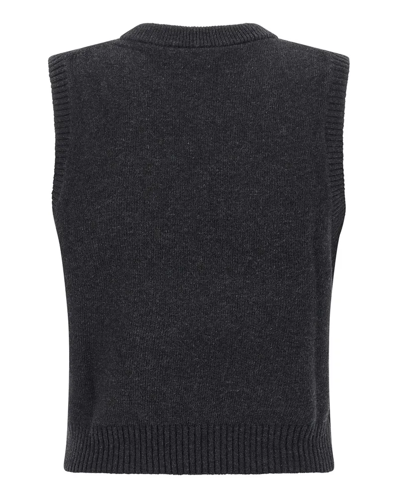 Ganni Women's Gilet Cherry Graphic Phantom Wool Waistcoats & Gilets Black