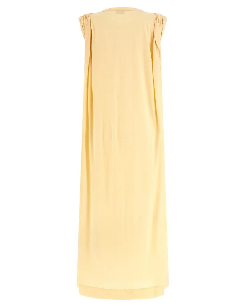 Dries van Noten Women's Bicolor Cotton Long Dress Yellow