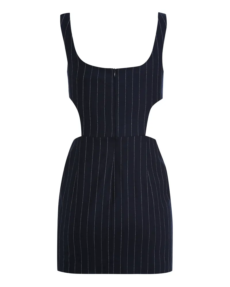 Zeynep Arcay Women's Wool Mini Dress With V-Neckline Blue Blue