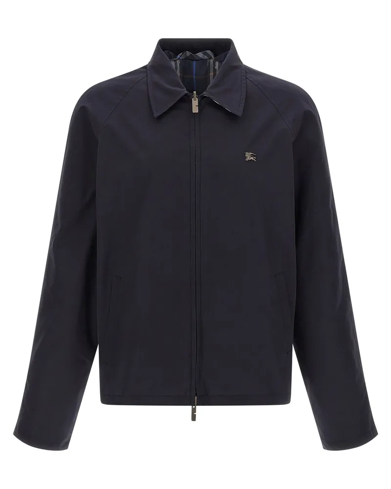 Burberry Men's Blue Cotton Full-Length Jacket Clothing Navy