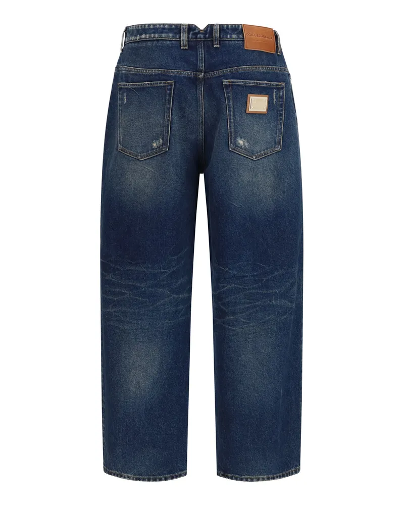 Dolce & Gabbana Oversized Cotton Jeans — Blue 