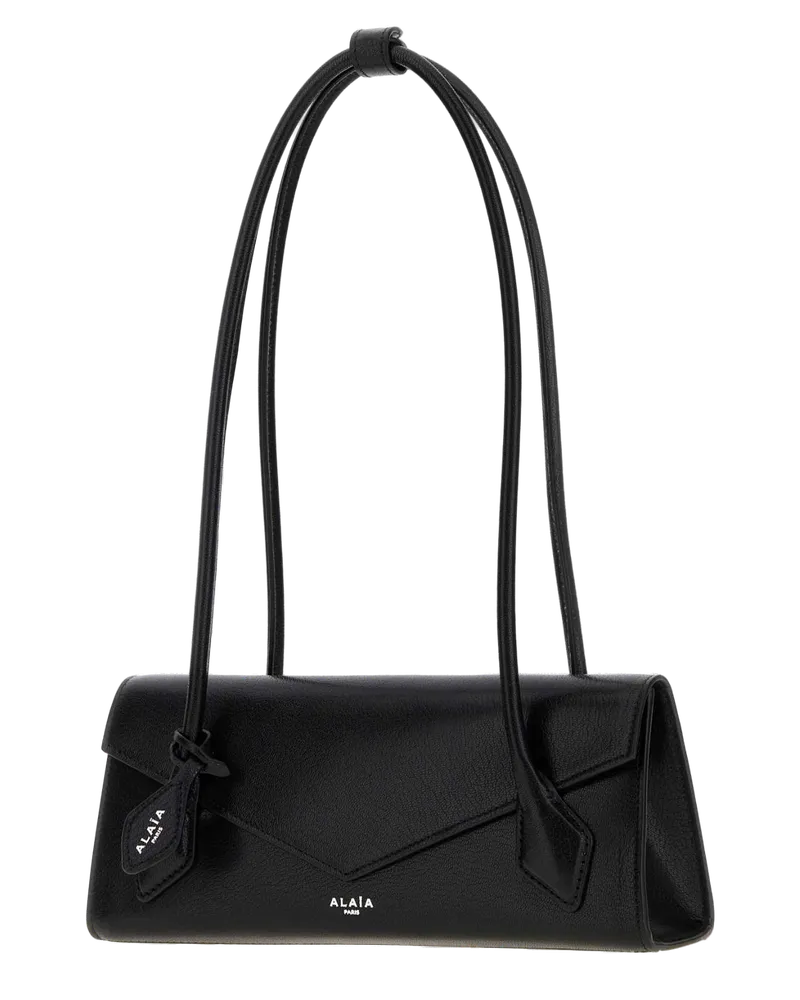 Alaïa Flap Calfskin Leather Shoulder Bag — Black Black