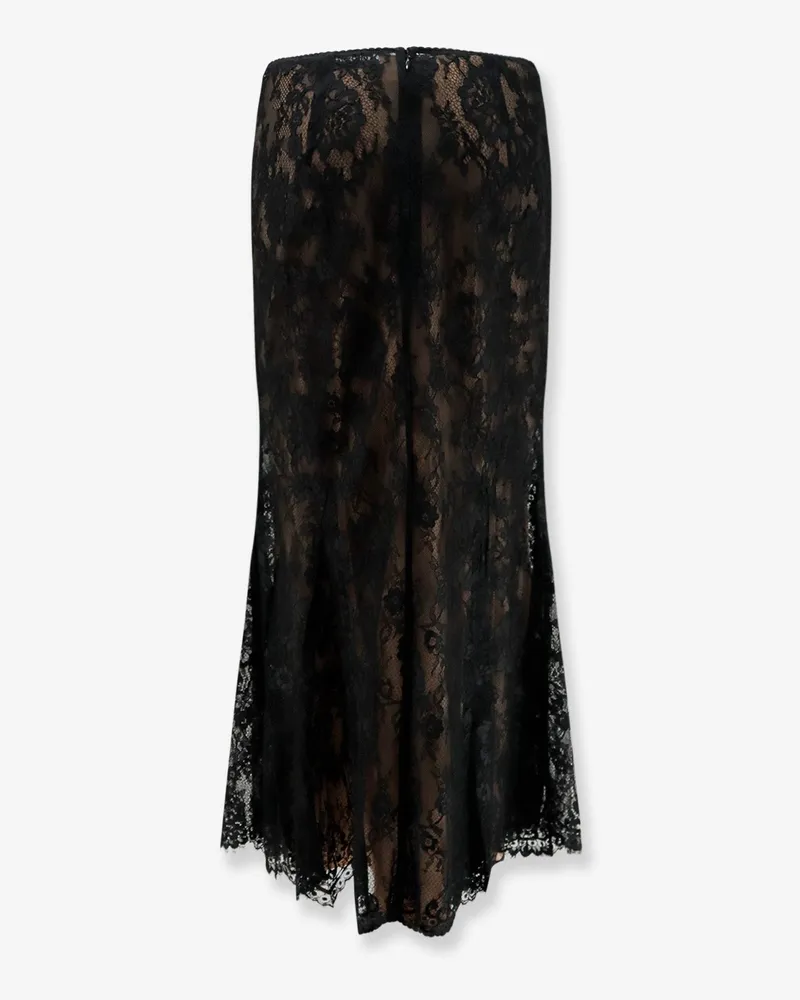 Self-Portrait Women's Skirt Lace Midi Black Polyester Black