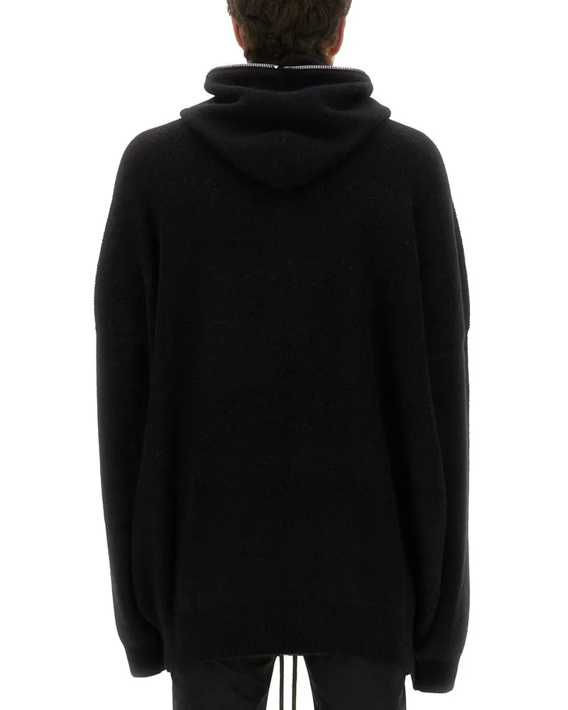 Rick Owens Alpaca Blend Knit Sweatshirt — Black Black