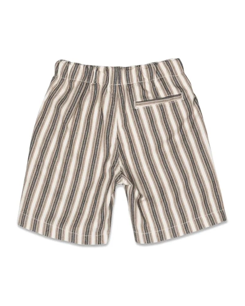 Il Gufo Striped Cotton Bermuda Shorts — Multicolor Multicolor