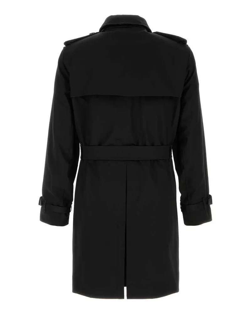 Burberry Double-Breasted Cotton Trench Coat — Black Black