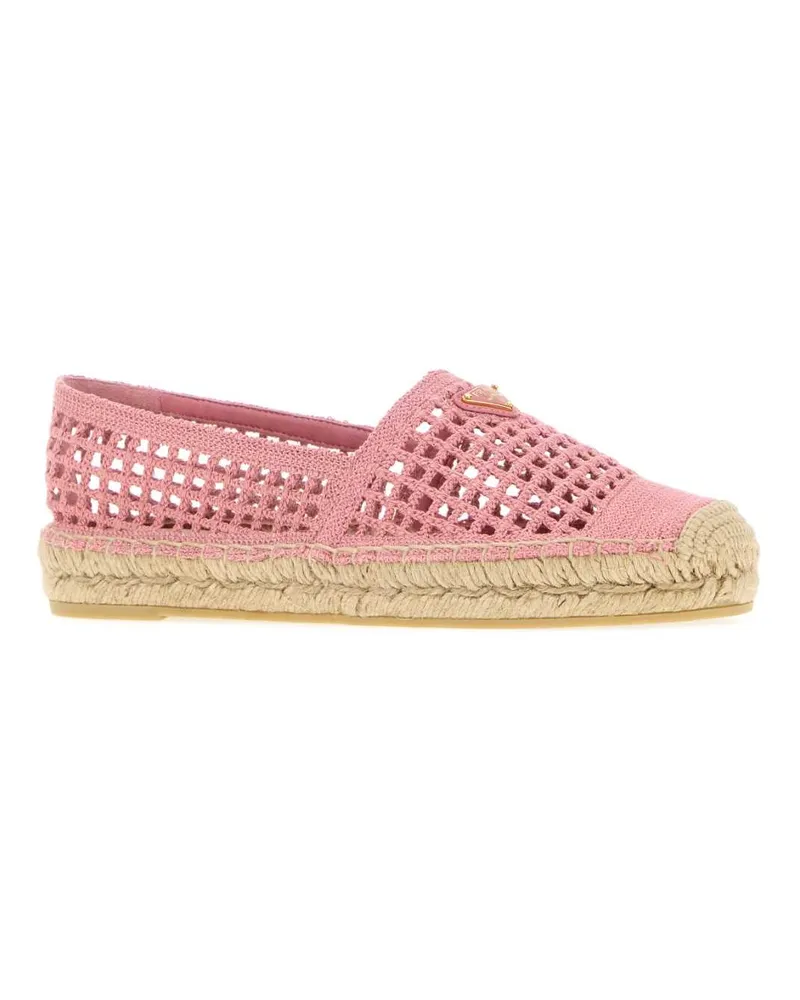 Prada Women's Pink Crochet Espadrilles Begonia Espadrillas Pink