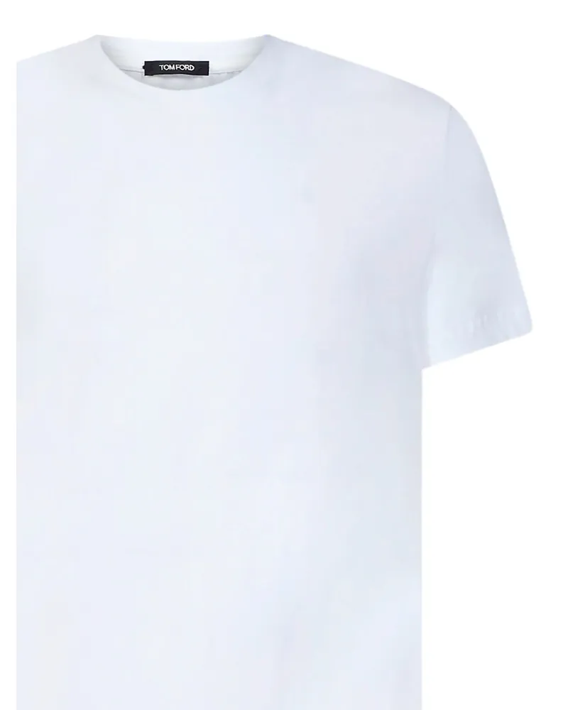 Tom Ford Men's T-Shirt Crew-Neck White T-Shirts Cotton And Polos 