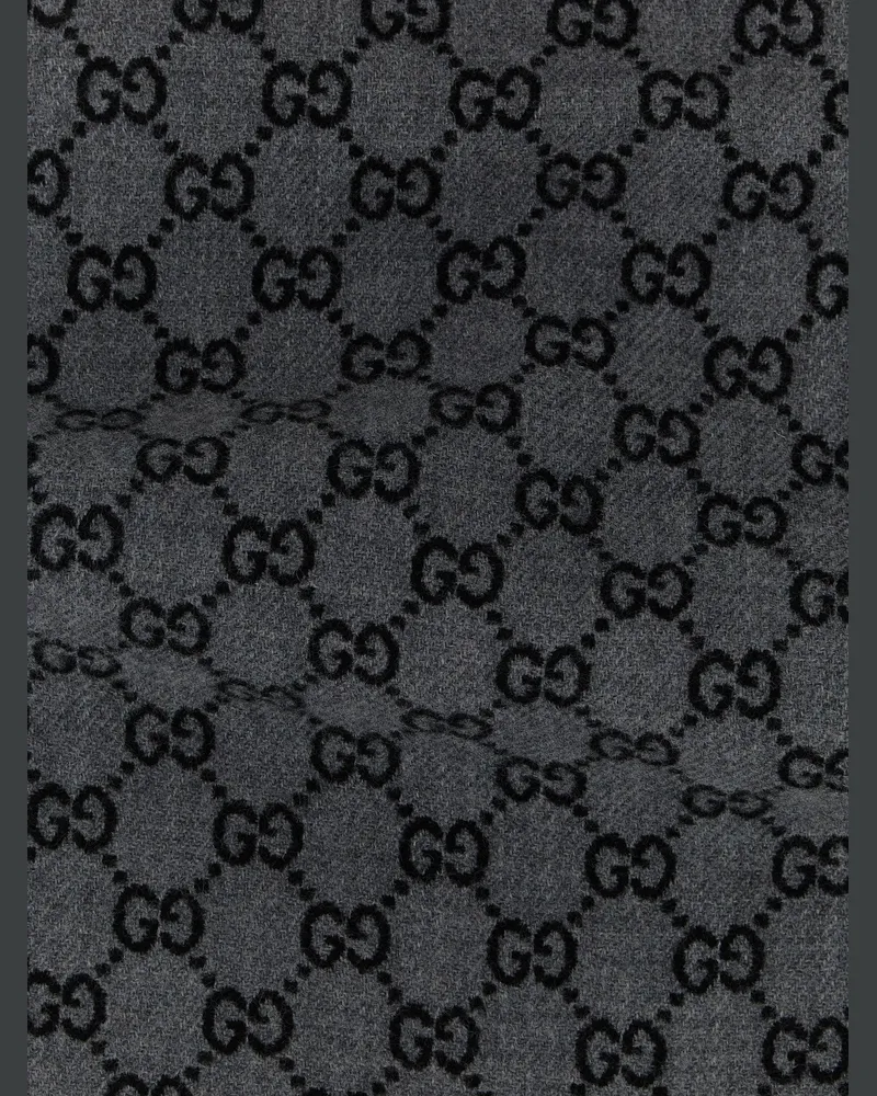 Gucci GG Jacquard Wool Scarf — Grey Grey