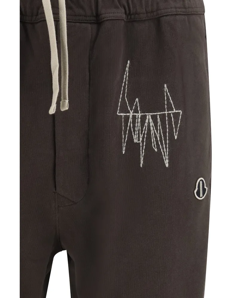 Moncler Logo-Embroidered Cotton Joggers — Gray Gray