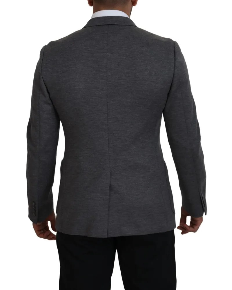 Dolce & Gabbana Men's Gray Wool Stretch Slim Fit Jacket Blazer Clothing Gray