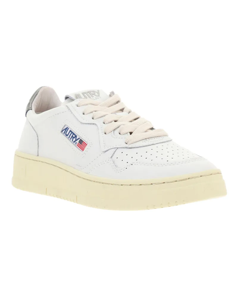 AUTRY Leather Tennis-Inspired Sneakers — White White
