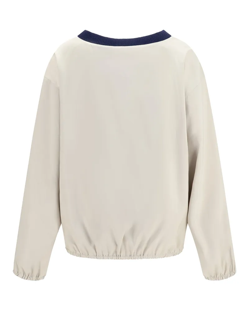Miu Miu Women's Sweatshirt Pongé Tec Opal Recycled Polyester Sweatshirts Sweater Beige