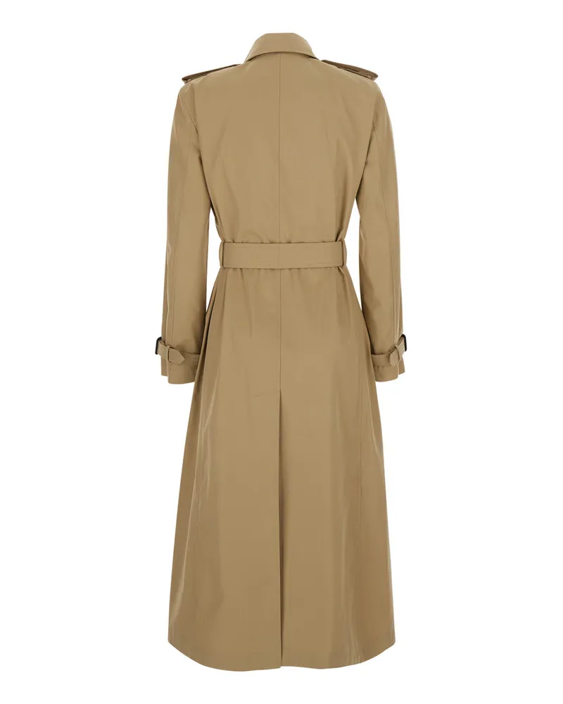 Gucci Women's Trench Coat Beige Cotton Beige
