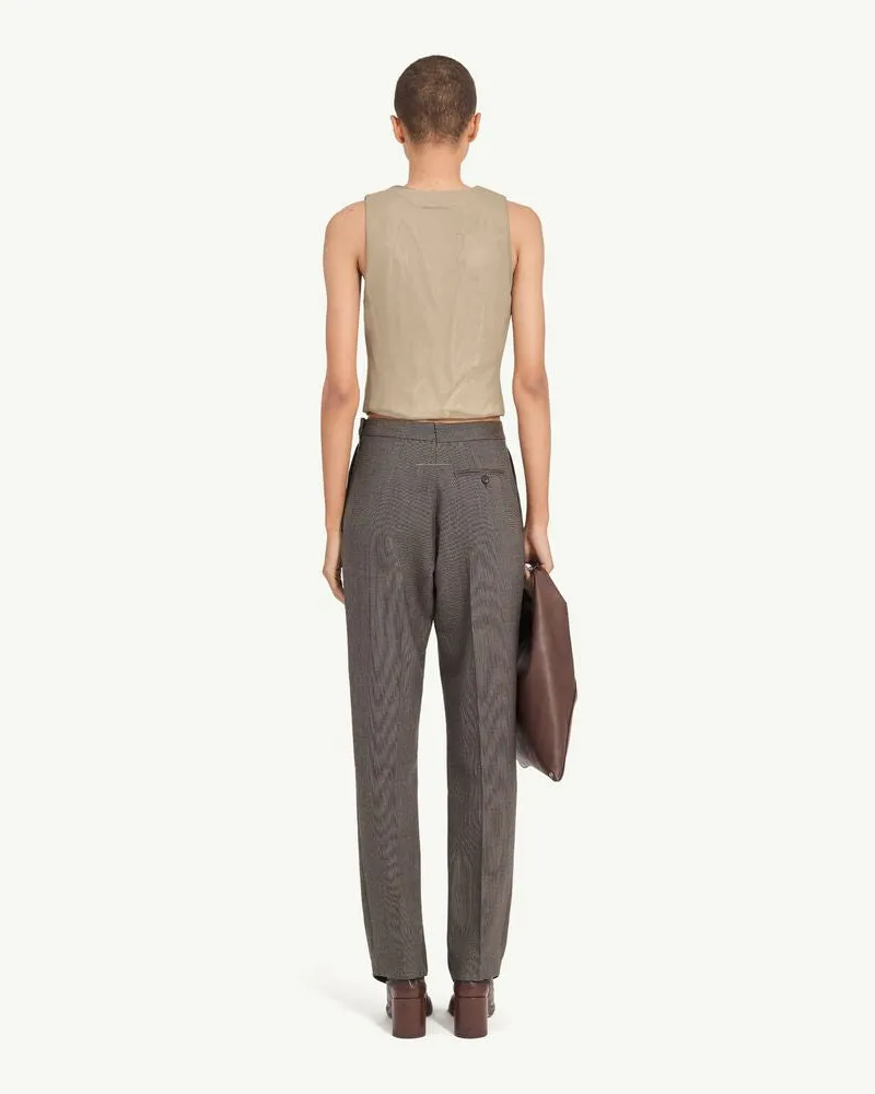 Maison Margiela High-Waisted Wool Trousers — Grey Grey