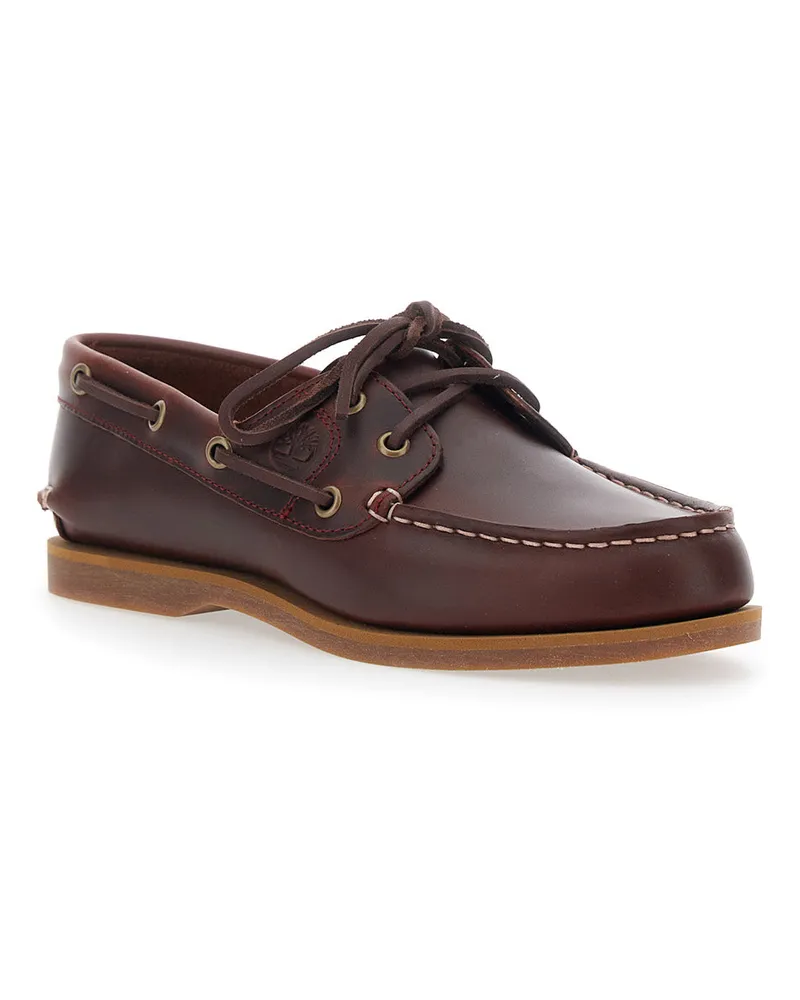 Timberland Women's Loafers Burgundy Leather Burgundy