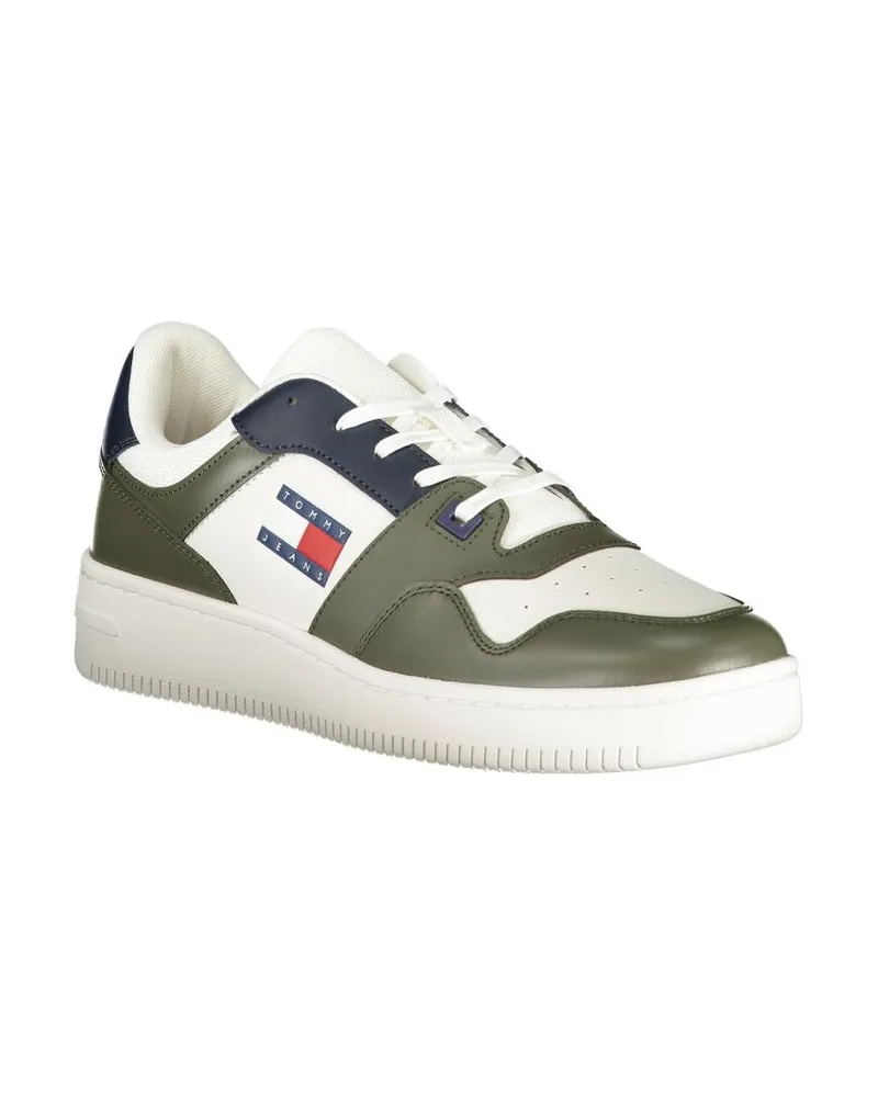 Tommy Hilfiger Leather Colorblock Sneaker — Green Green