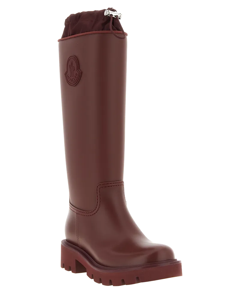 Moncler Women's Bordeaux Pvc Over The Knee Shoe Burgundy