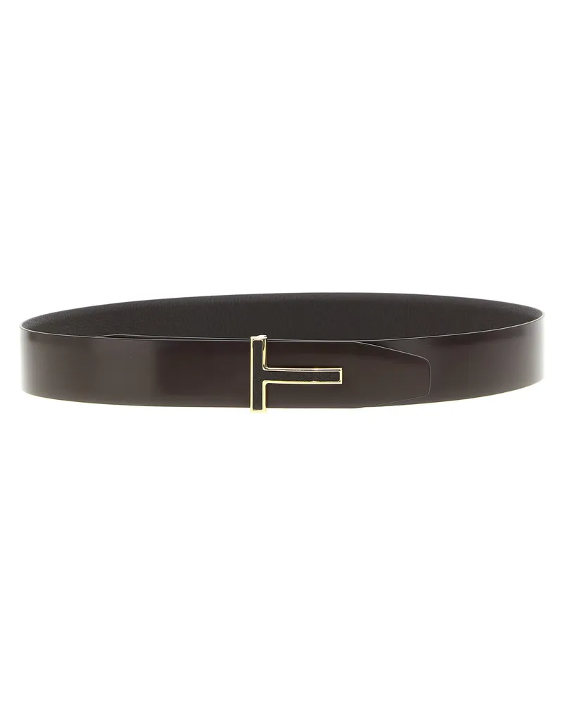 Tom Ford Reversible Leather Belt — Black Black
