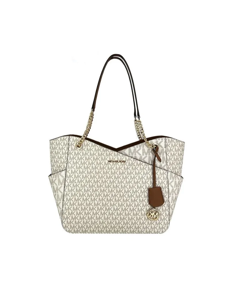 Michael Kors Women's Shoulder Bag Vanilla 89.coated Canvas - Shoulder-Bags Beige