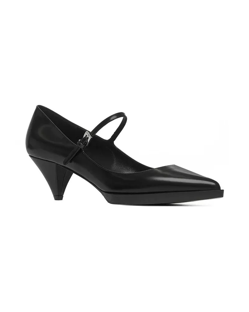 Prada Women's Black Calfskin Mid Heel Pumps Black