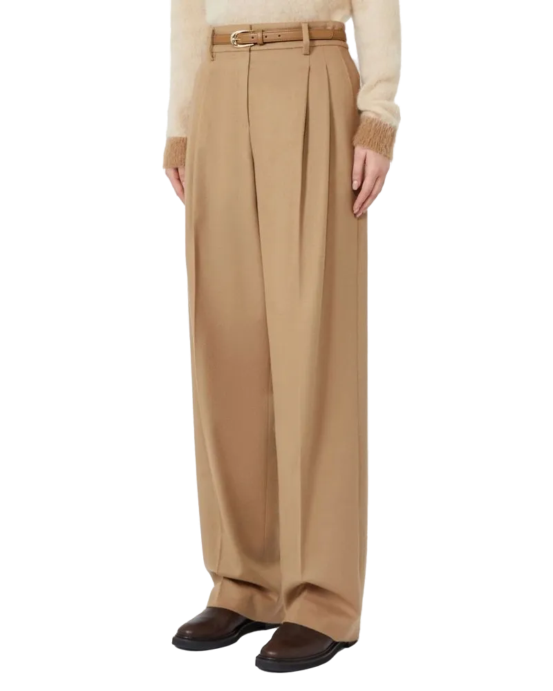 Max Mara Virgin Wool Trousers — Brown Brown