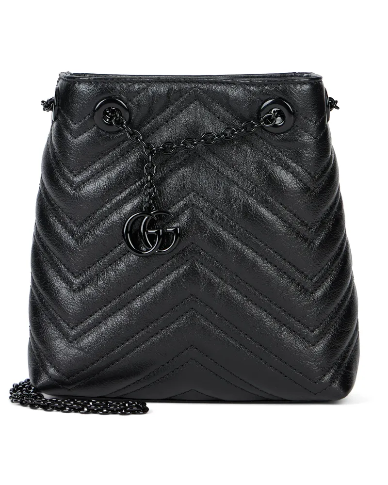 Gucci Women's Shoulder Bag Marmont Mini Black Calf Skin Black