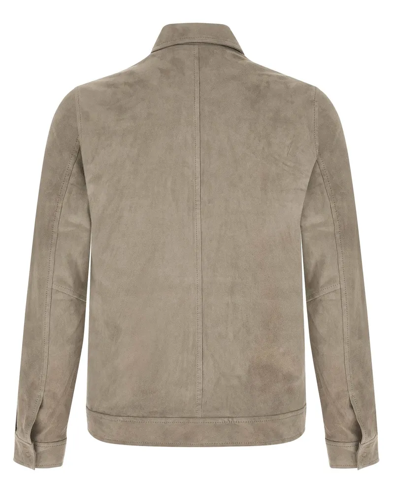 Giorgio Brato Suede Jacket — Taupe Taupe