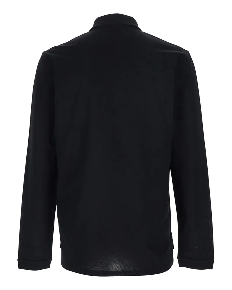 Givenchy Men's Long-Sleeve Polo Shirt Black Cotton T-Shirts And Polos Black