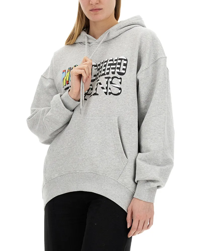 Moschino Logo Oversize Sweatshirt — Gray Gray