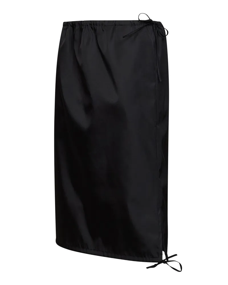 Prada Re-Nylon Straight Midi Skirt — Black Black