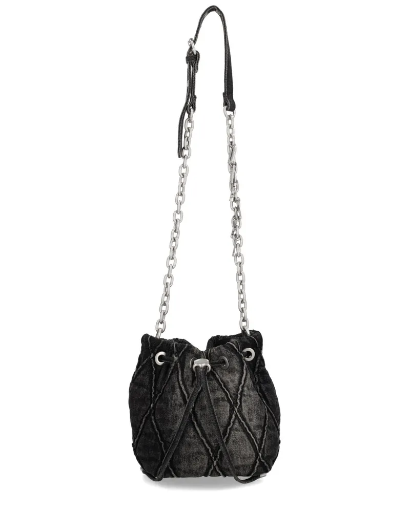 Diesel Women's Charm-D Bucket S Bag Black Cotton Shoulder Black