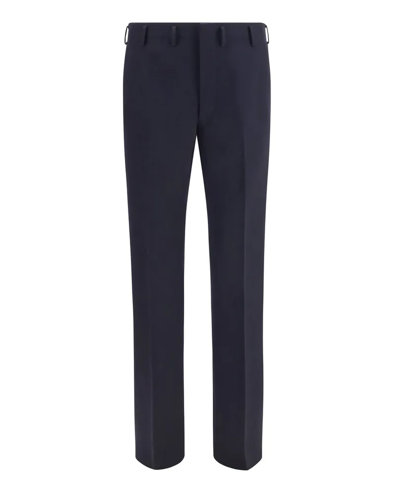 Prada Men's Tailored Trousers Blue Wool Fleece (ovis Aries Blue