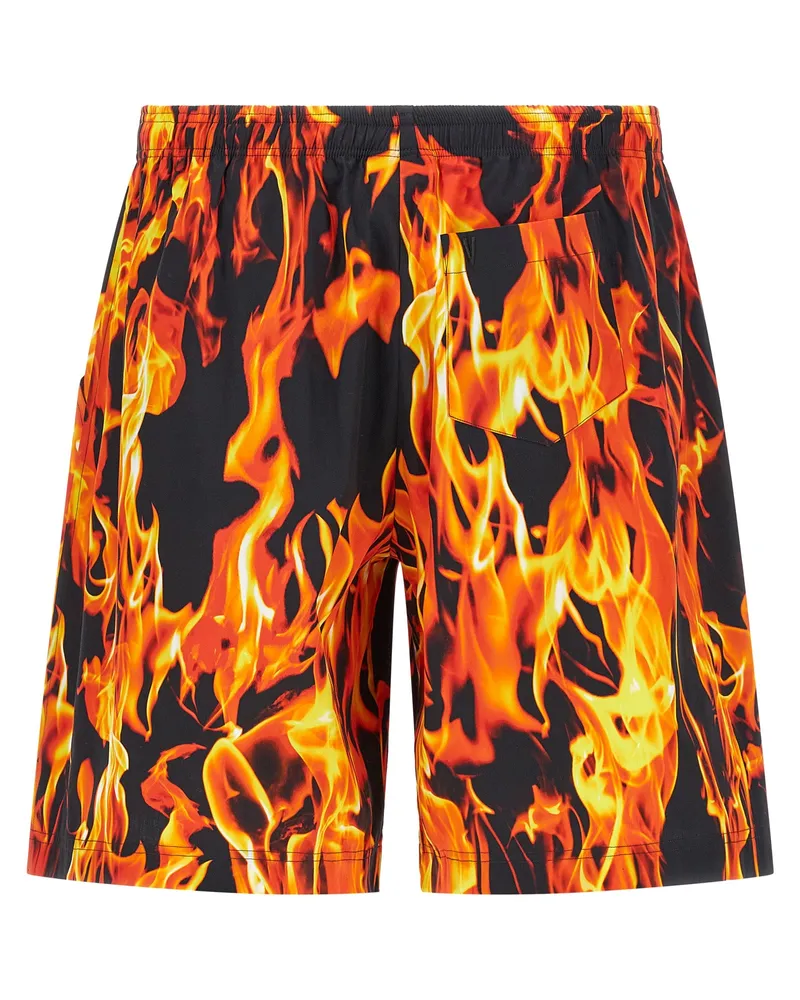 VETEMENTS Men Multicolor Cotton Bermuda Shorts Orange