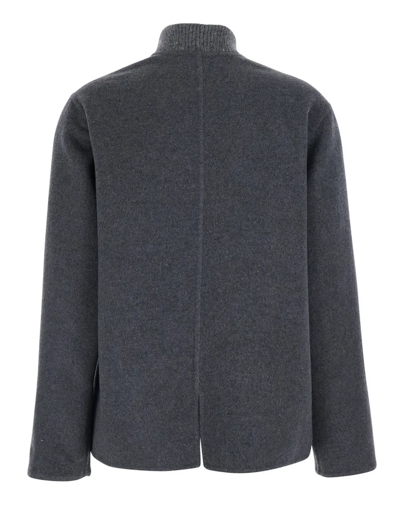 Fabiana Filippi Women's Single-Breasted Grey Coat Virgin Wool Gray
